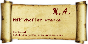 Márhoffer Aranka névjegykártya