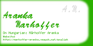 aranka marhoffer business card