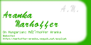 aranka marhoffer business card
